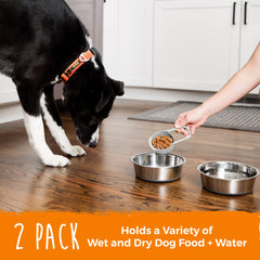 Mighty Paw no spill design reduces mess during meals and drinks.
