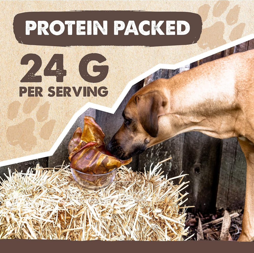 Mighty Paw Pig Ears Ingredients Single — pure pork protein.