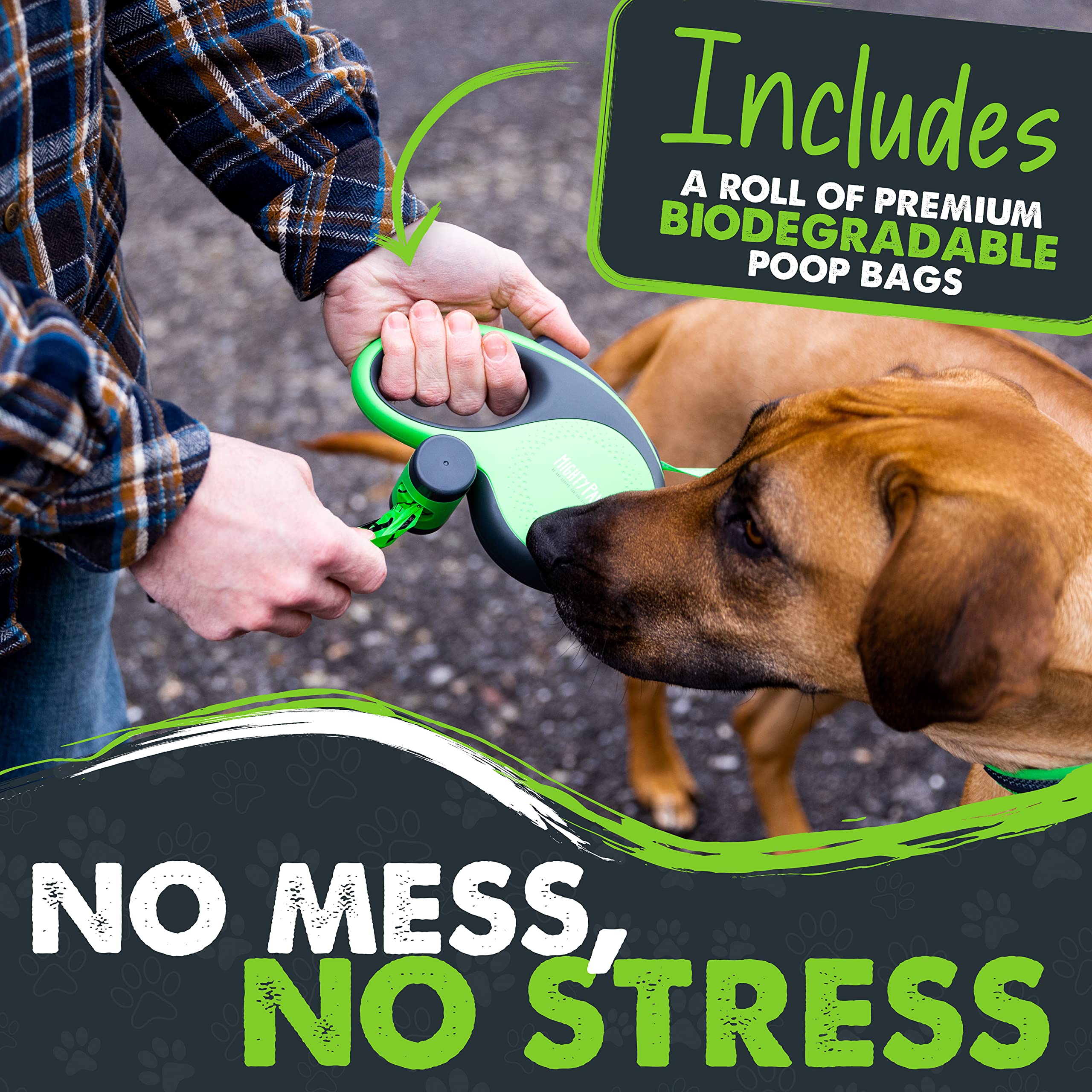 Mighty Paw poop bags included roll supports quick cleanup during walks