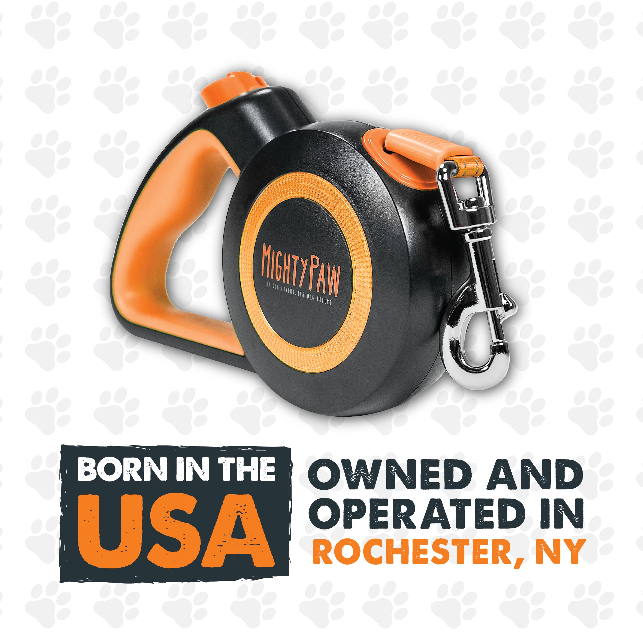 Mighty Paw Retractable Leash 2.0 USA-based family-owned design and support.