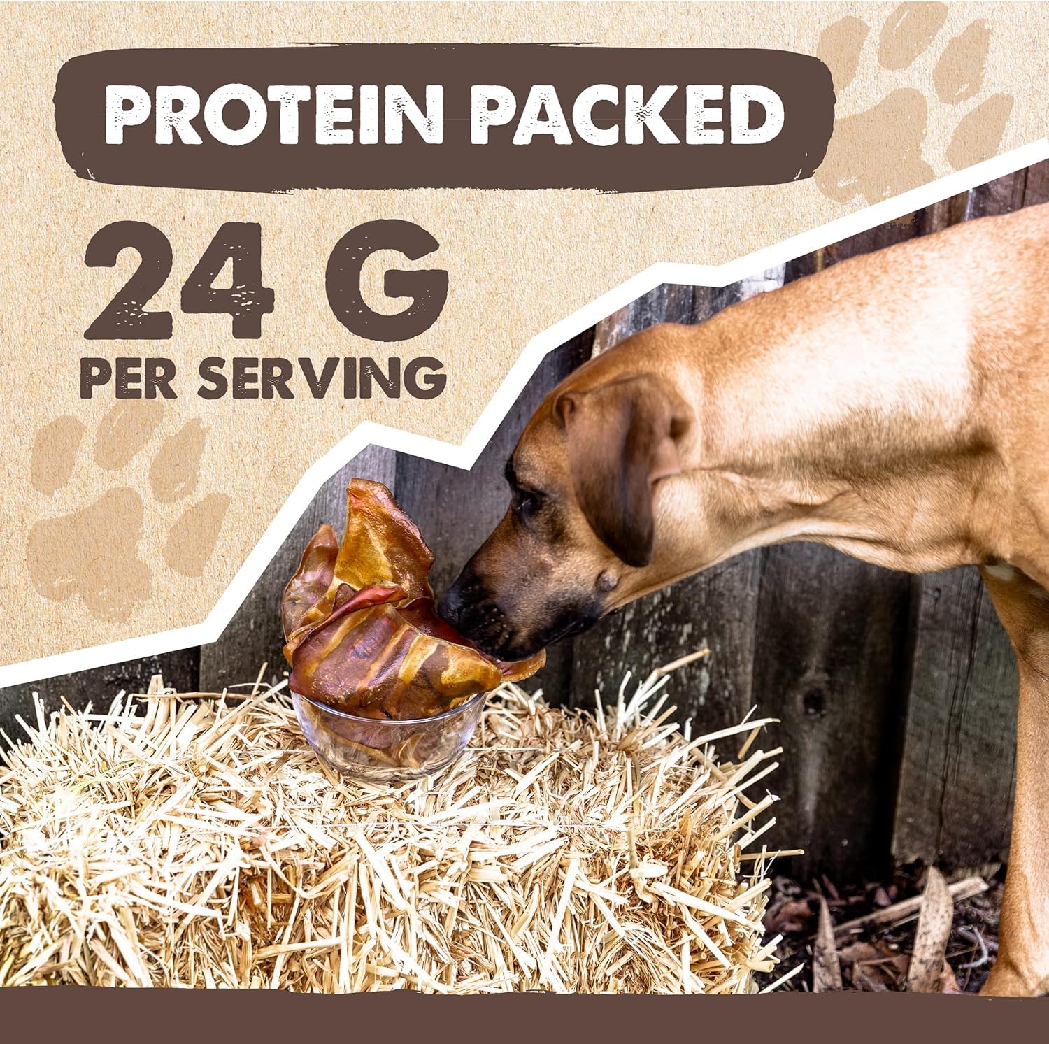 Mighty Paw single-ingredient pork shows clean labeling for pet parents seeking simple treats.