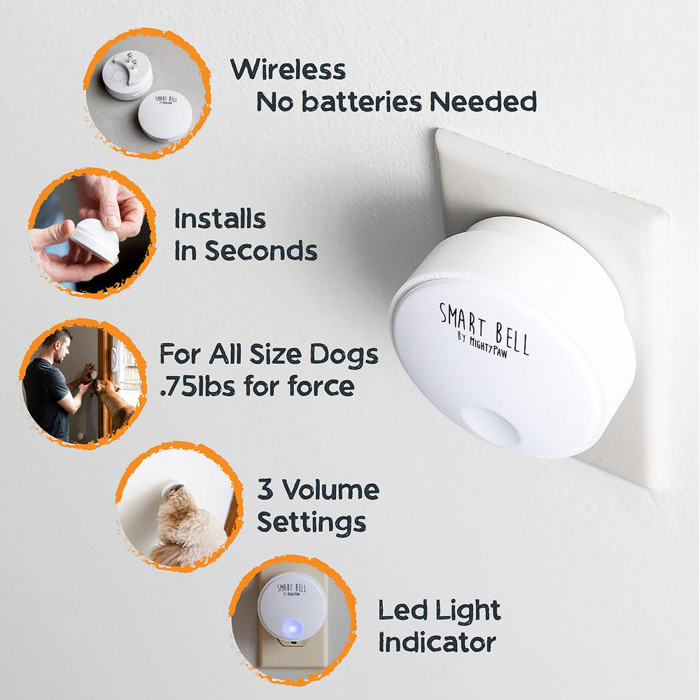 Mighty Paw Smart Bell 2.0 easy wireless setup for quick placement.