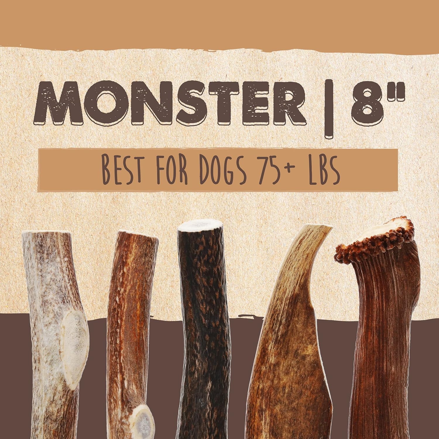Mighty Paw Split Elk Antlers long-lasting chew pictured for persistent chewers.