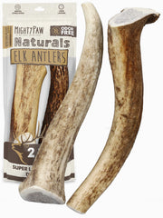 Mighty Paw split elk antlers pack of 2—long-lasting chew for aggressive chewers.