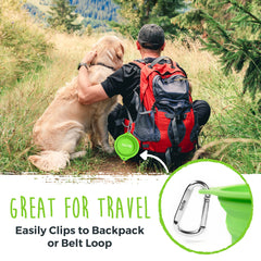 Mighty Paw Travel Dog Bowl Set 27oz capacity for long outings.