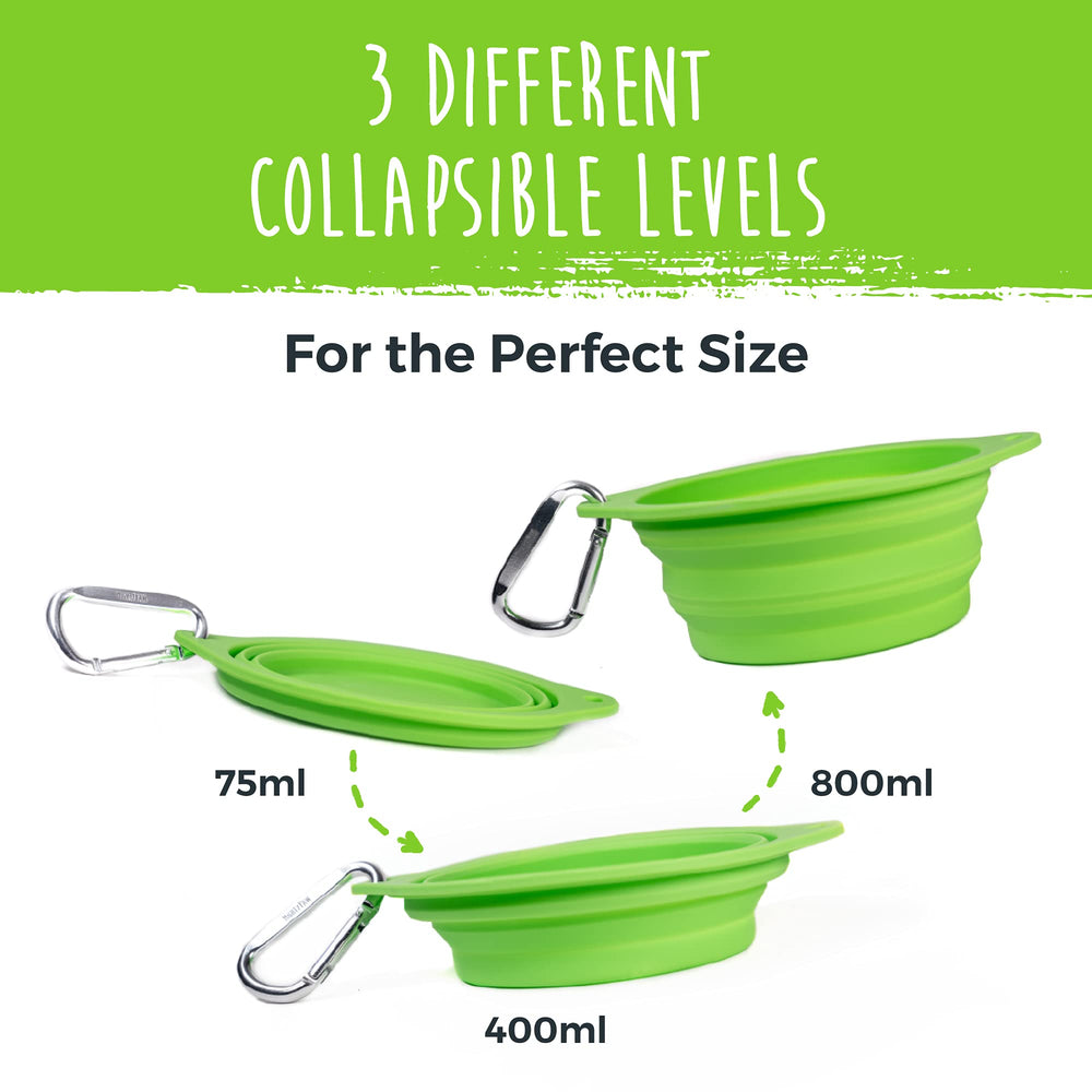 Mighty Paw Travel Dog Bowl Set leak-proof design protects gear.
