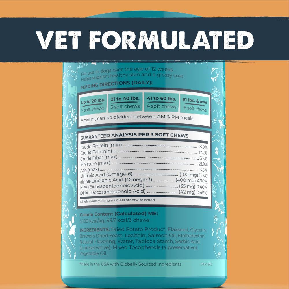 Mighty Paw Mighty Omega packaging presentation communicates full-count and easy-dose use.