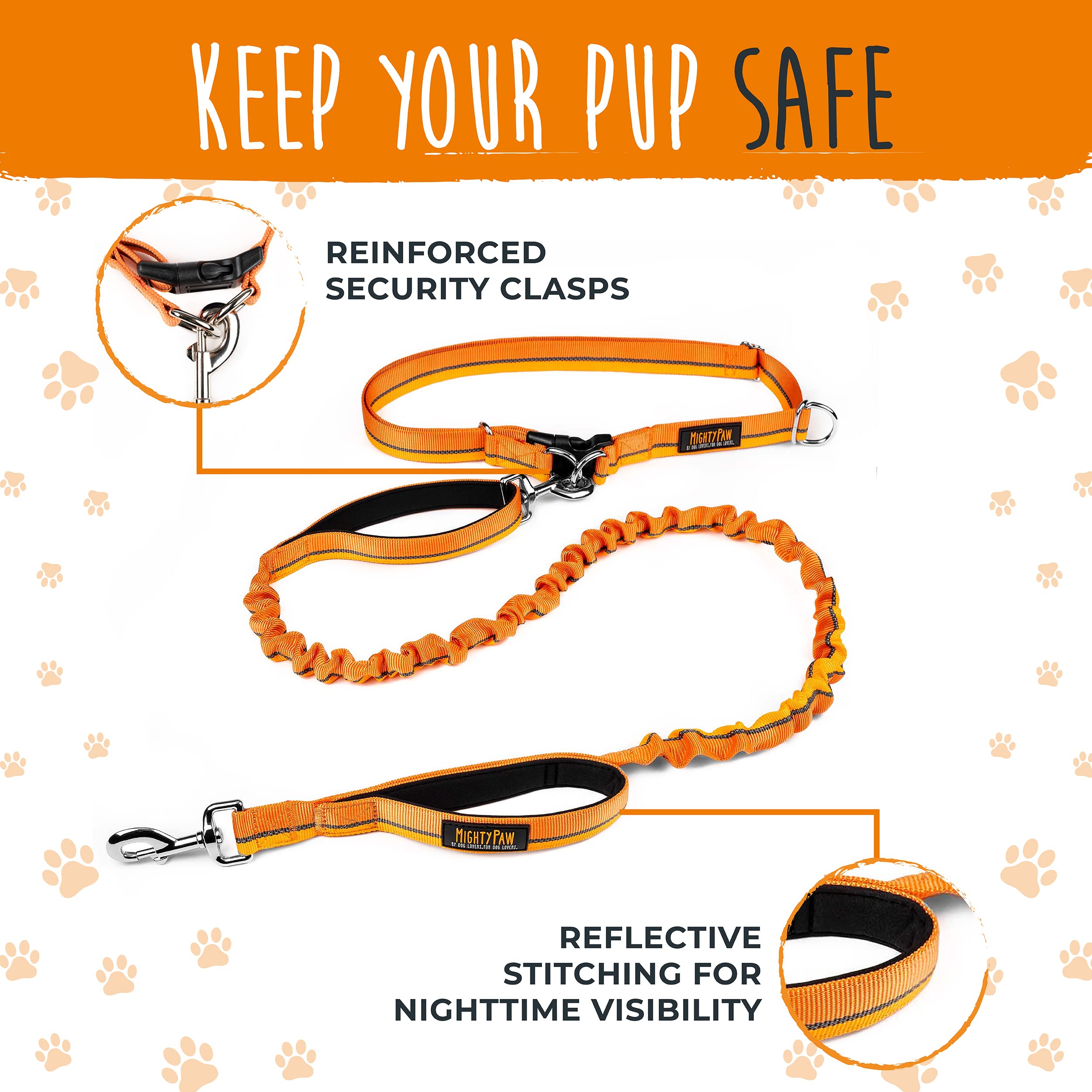 Mighty Paw waist belt adjustable strap enabling a tailored fit
