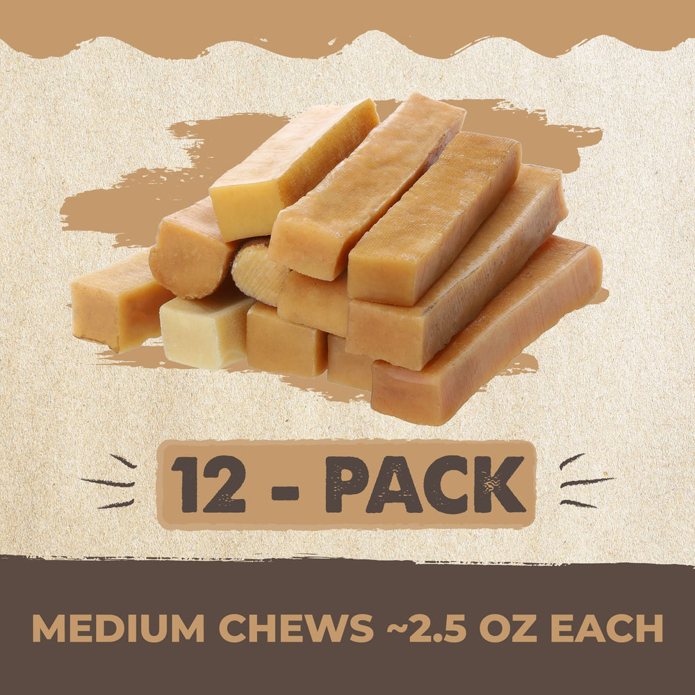 Mighty Paw Yak Cheese Chews pack 12 for a steady chew session
