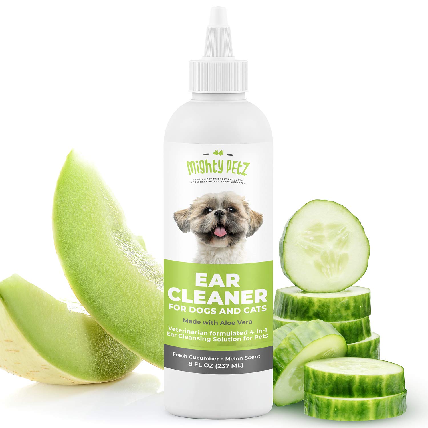 Mighty Petz dog ear cleaner bottle for easy at-home ear hygiene