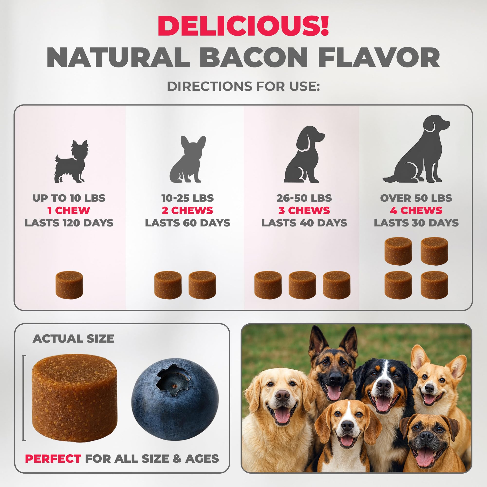 Mighty Petz MAX salmon oil and kelp provide skin hydration and antioxidant support.
