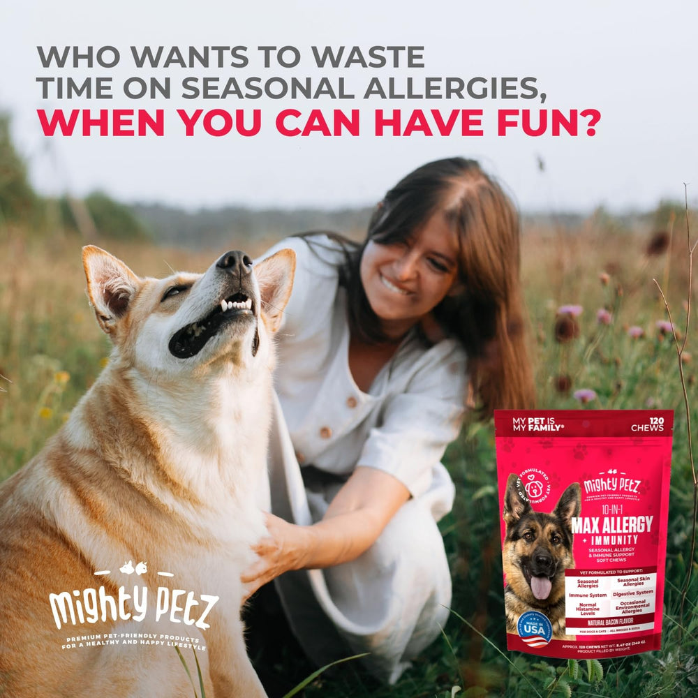 Mighty Petz MAX veterinary-approved formula packaging indicating safety and efficacy.