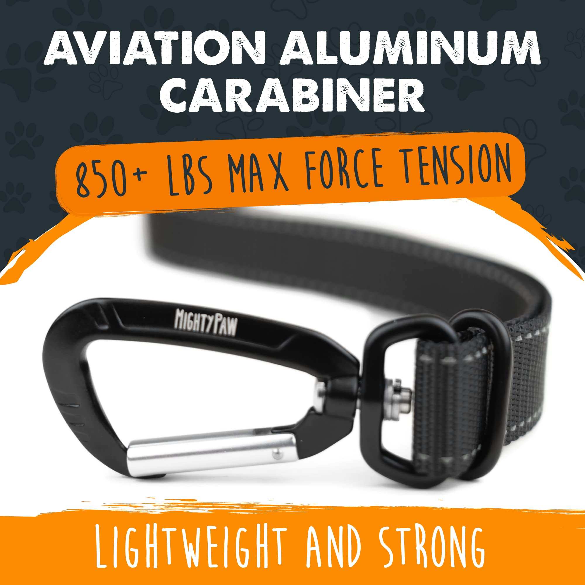Mighty Paw durable nylon strap stands up to daily car trips.