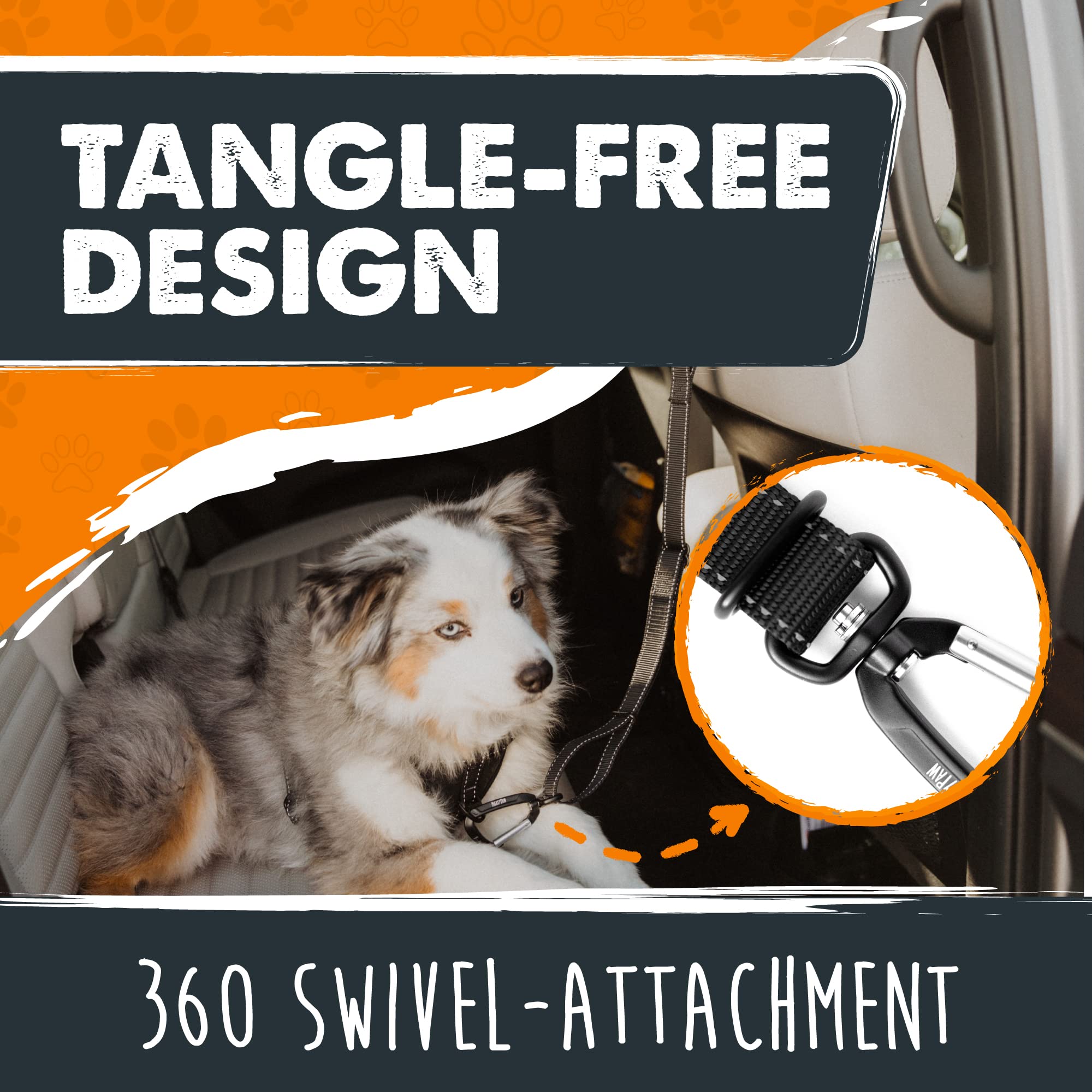 Mighty Paw vehicle headrest integration enables quick, secure installation.