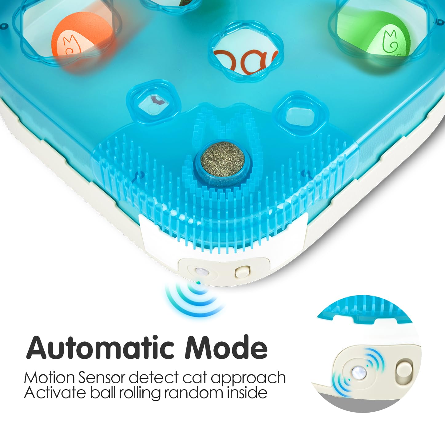 Migipaws 7-in-1 feather wand engaging a playful chase