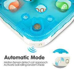 Migipaws 7-in-1 feather wand engaging a playful chase