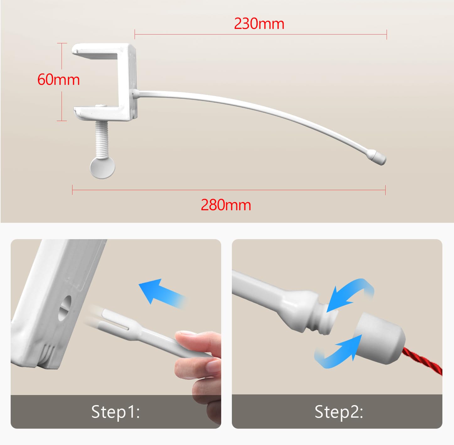 Migipaws elastic-string-assembly image shows quick setup and versatile hanging options.