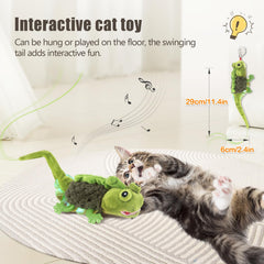Migipaws lifelike chirping lizard highlights realistic motion for curious kittens.