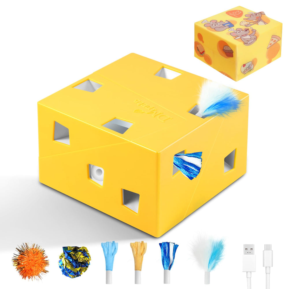 Migipaws MigiBox top view shows interactive holes to spark curiosity.