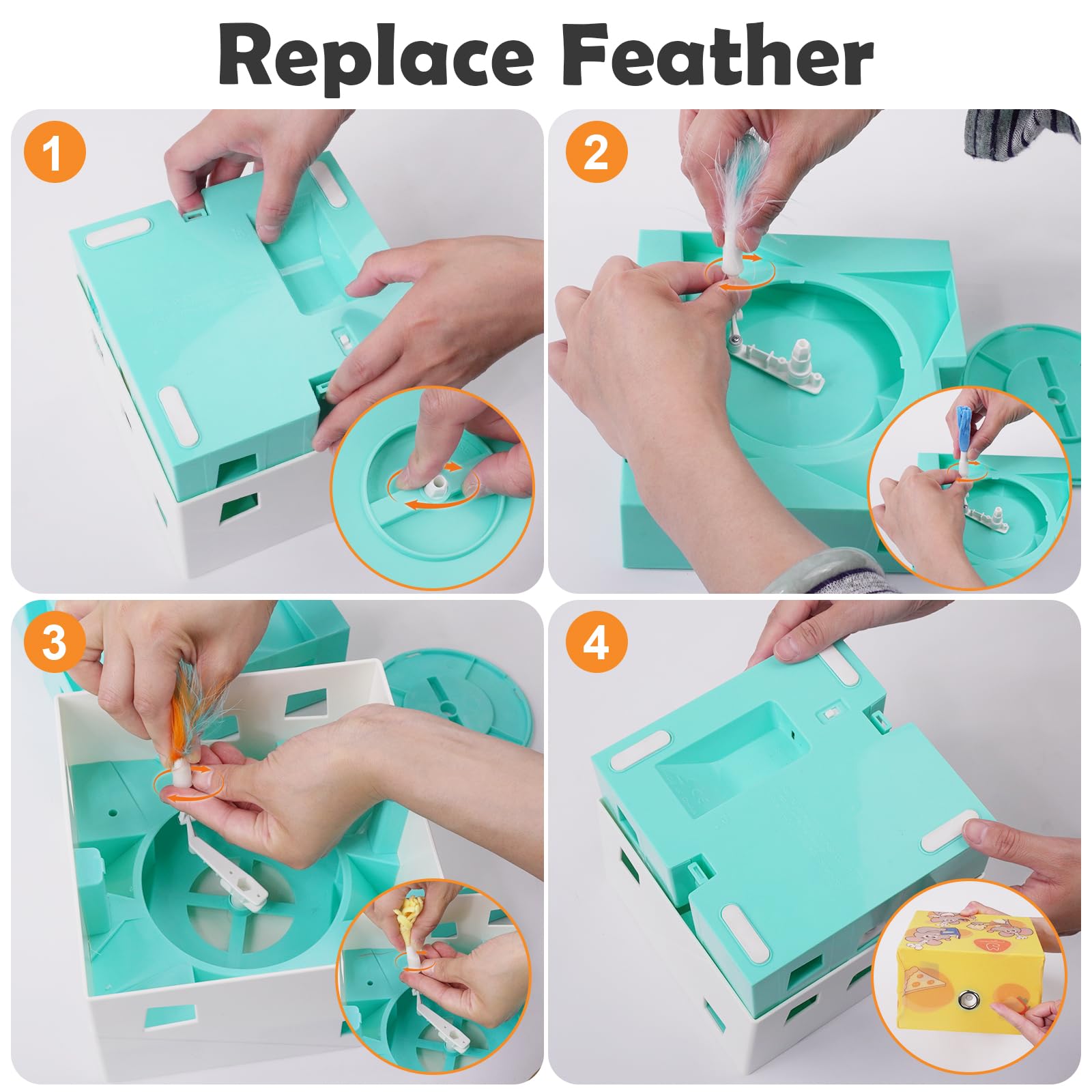 Migipaws attachments pack includes feathers, ribbons, and PopSkin replacements for variety.
