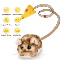 Migipaws Migimouse realistic squeak mimics prey to spark curiosity and play.