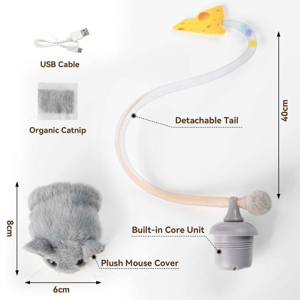 Migipaws MigiMouse durable plush fabric withstands play