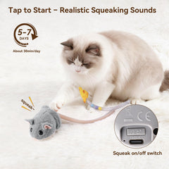 Migipaws MigiMouse realistic squeak enhances hunting sessions
