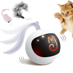 Migipaws Pelota interactiva para gatos rodando, estimula el juego activo y la curiosidad