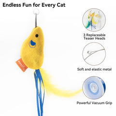 Migipaws teaser wand blue 70cm wire extends play area