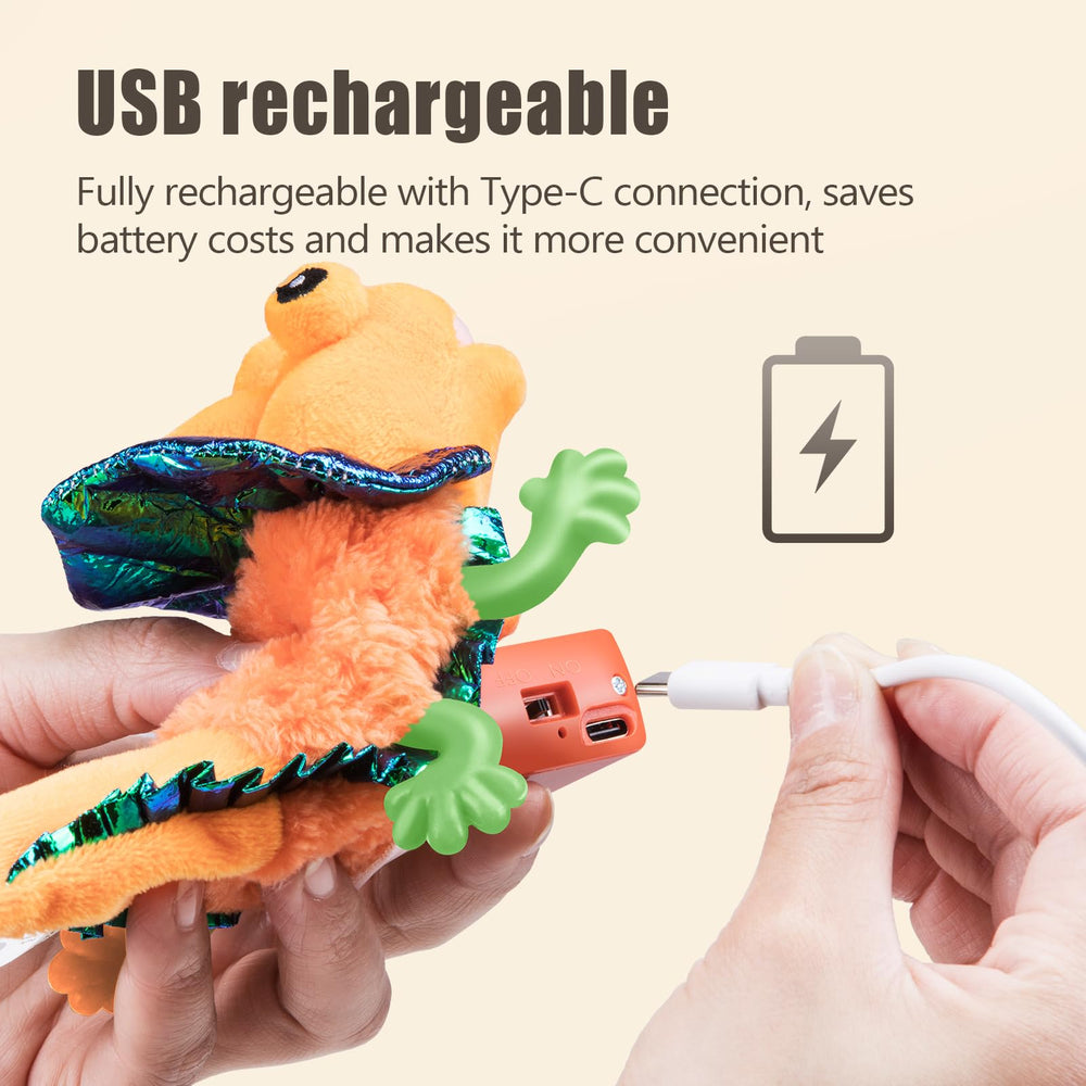 Migipaws wall hanging lizard toy offers versatile space saving cat entertainment