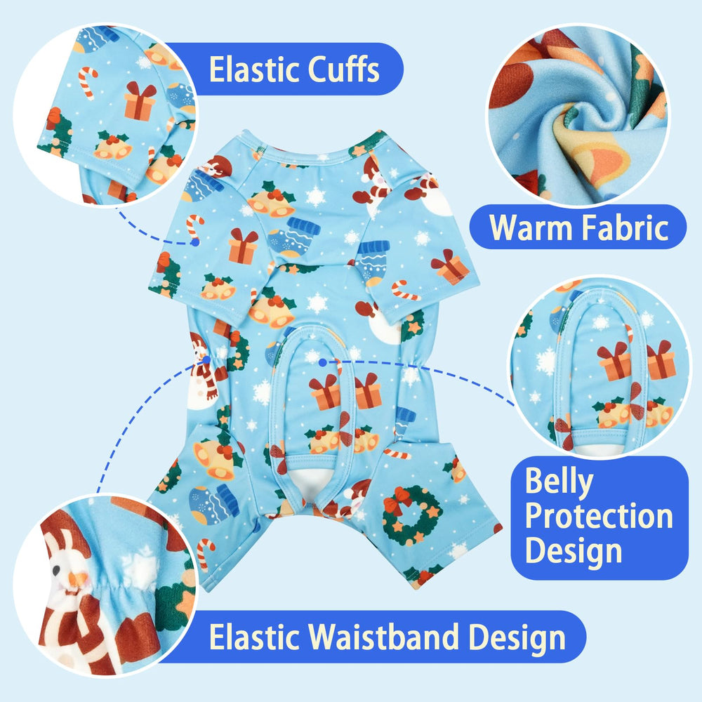 MIGOHI 4-way-stretch dog pjs blue for unrestricted movement.