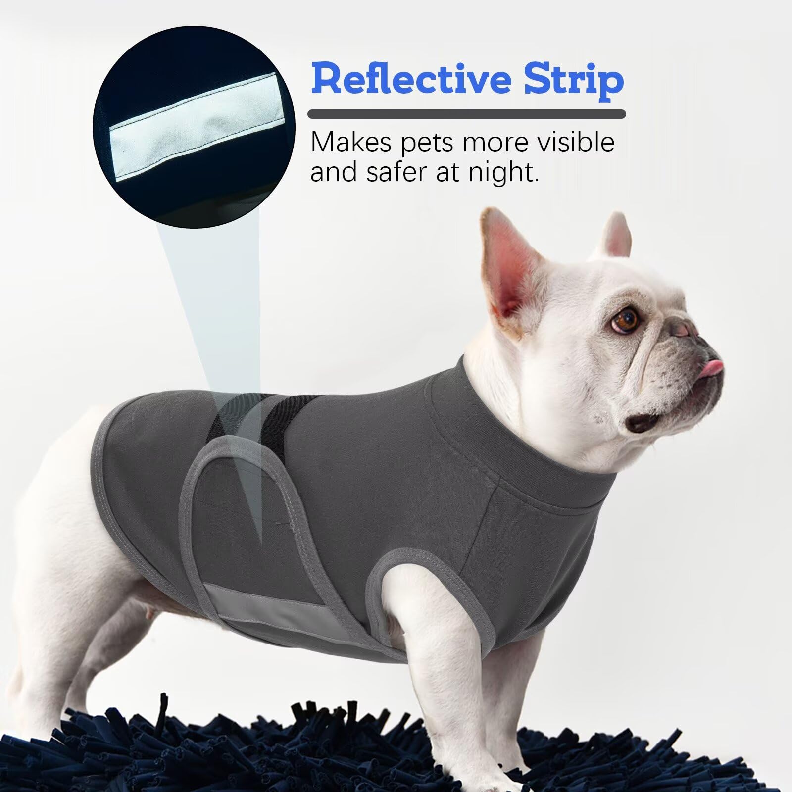 MIGOHI dog-anxiety-vest action shot highlights easy-on closure for quick relief