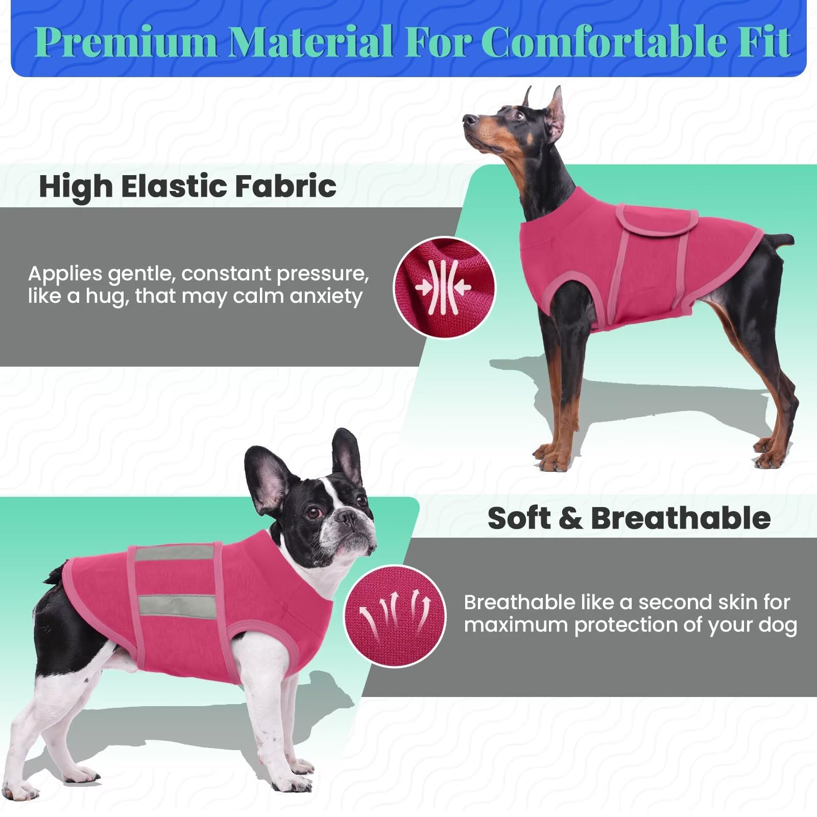 MIGOHI dog anxiety wrap demonstrates soft flexible fabric for comfortable support.