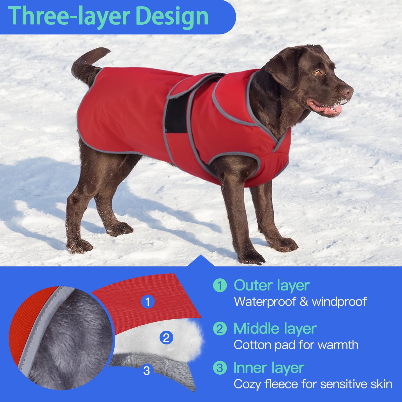 MIGOHI fleece inner layer adds soft warmth during cold walks