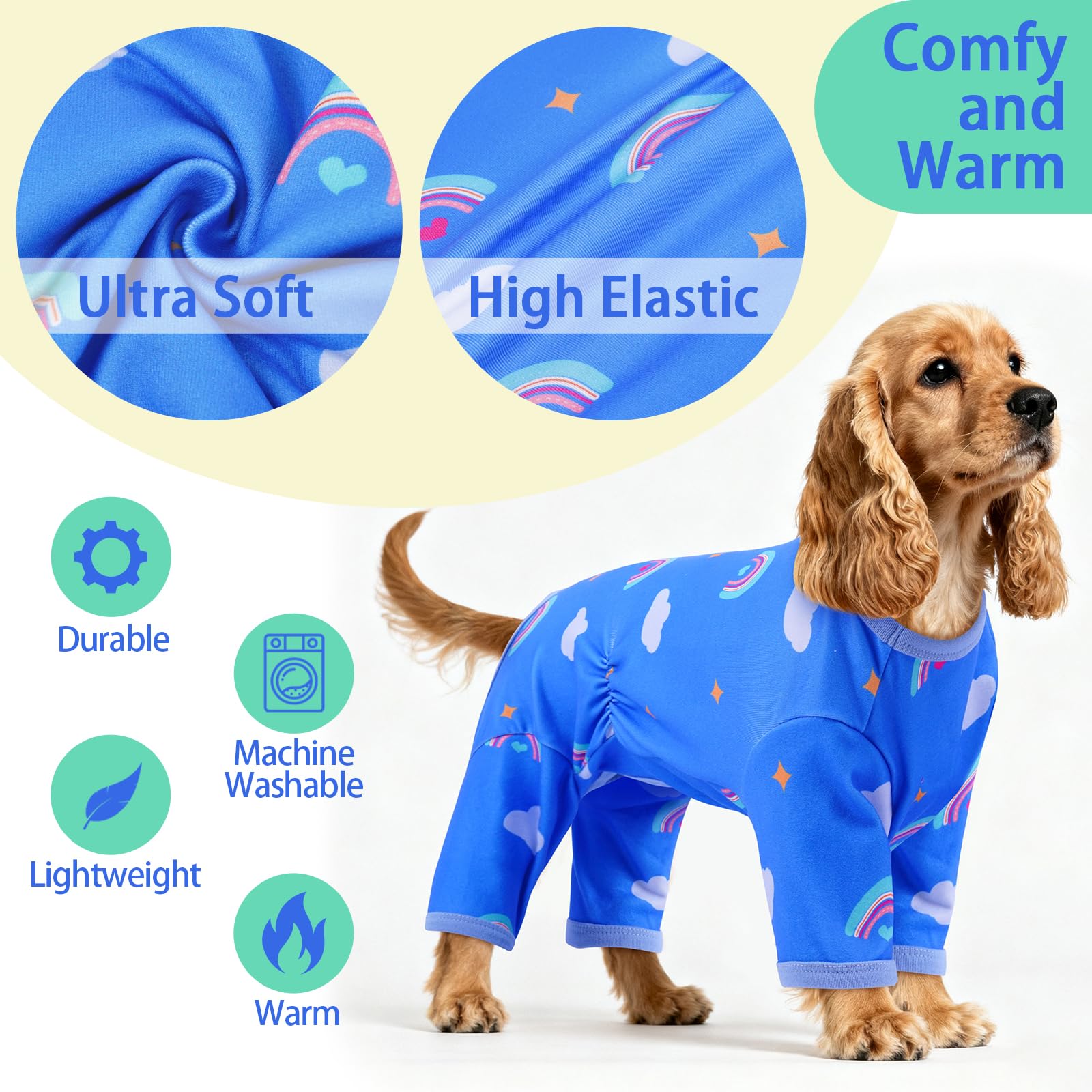 MIGOHI dog onesie full-coverage legs prevents scratching and licking.