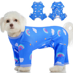 MIGOHI onesie dog pjs blue sleeves for added warmth on small dogs.