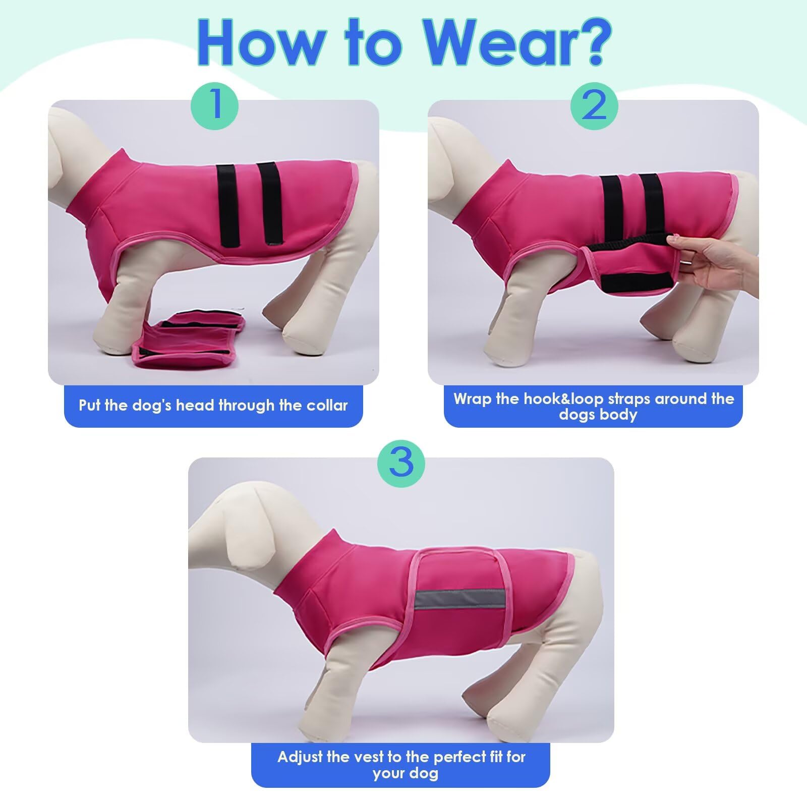 MIGOHI separation-anxiety vest on dog illustrates snug secure fit.