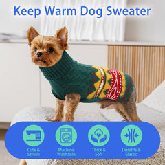 MIGOHI Warm Dachshund Sweater green color highlights classic knitwear for fall and winter