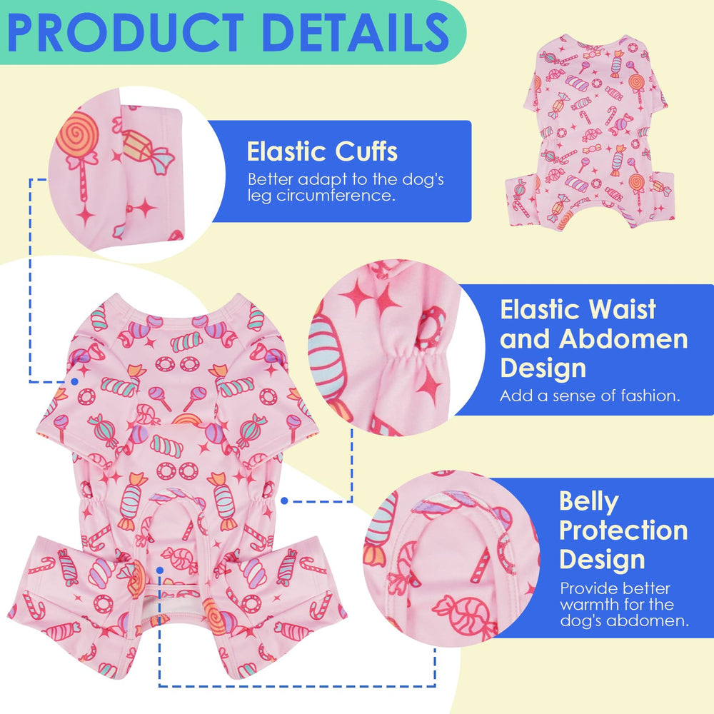 MIGOHI Warm Dog Christmas Pajamas side view highlights easy bathroom access with belly protection
