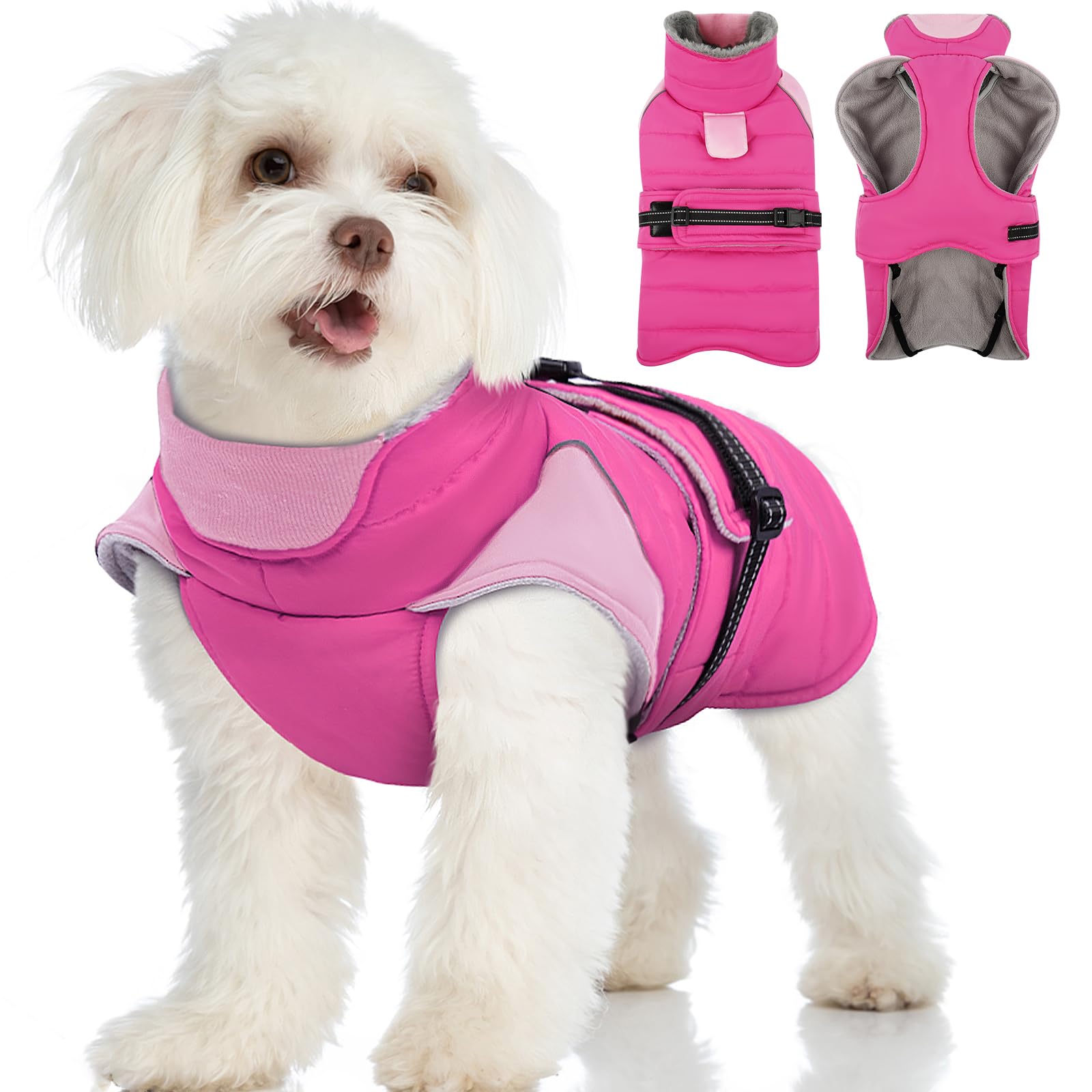 MIGOHI warm dog jacket waterproof small dog coat keeps your pet dry on rainy walks