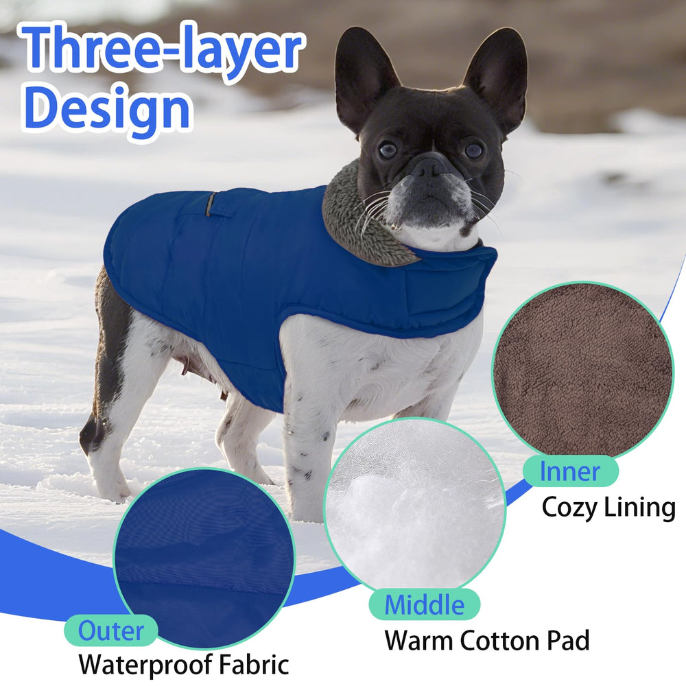 MIGOHI warm dog winter coat back view highlights secure fit