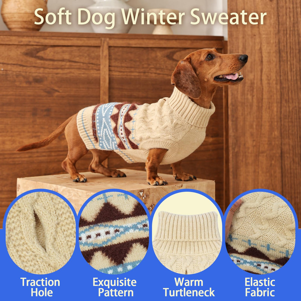 MIGOHI dog sweater fair isle pattern adds festive style.