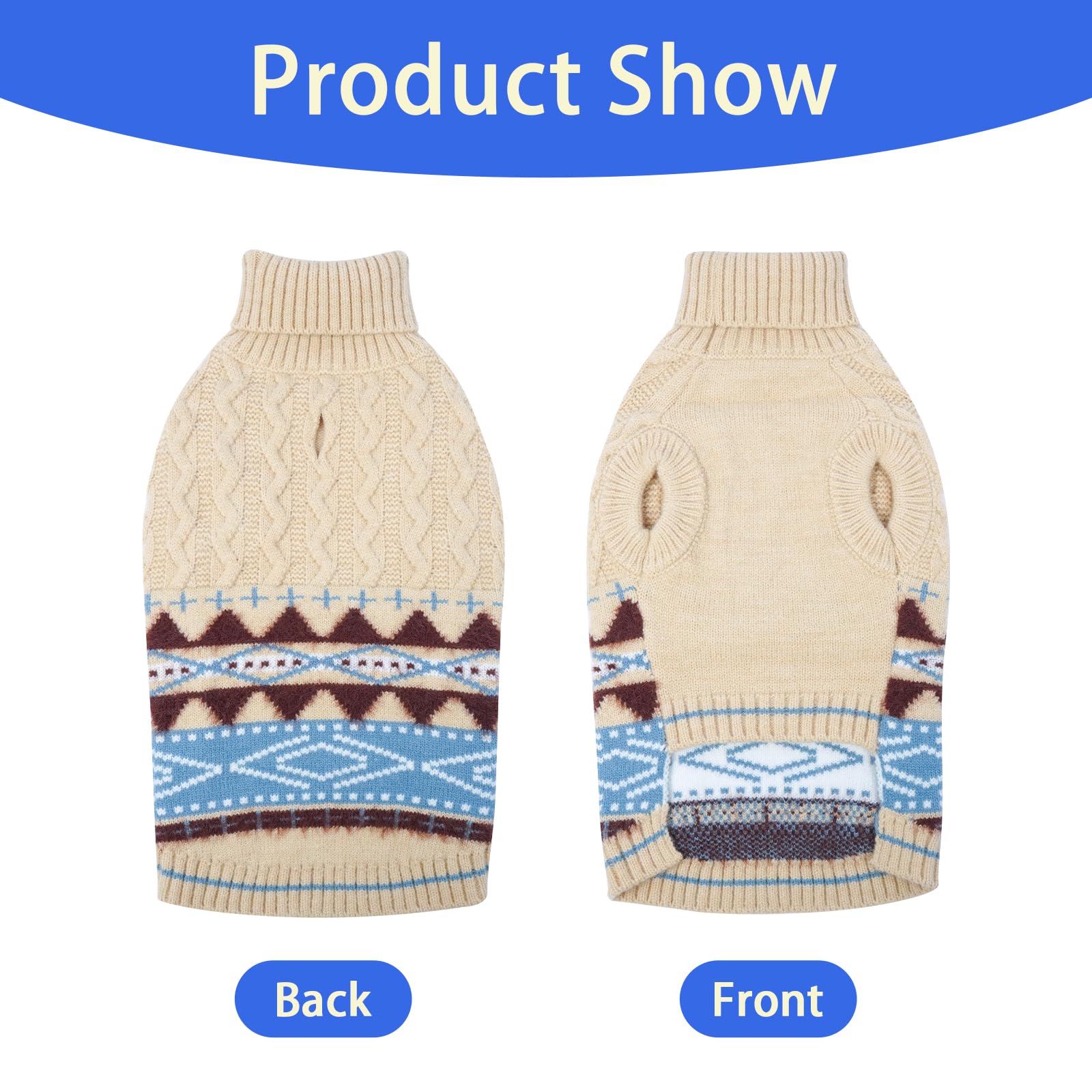 MIGOHI dog sweater turtleneck sleeveless design preserves mobility.