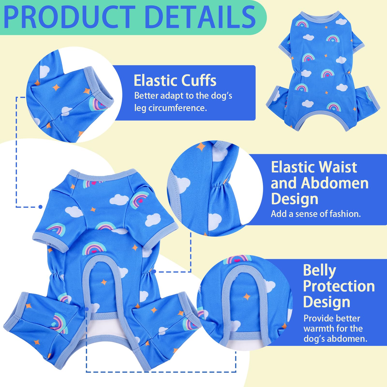 MIGOHI XS dog pjs belly protection design keeps fur clean.