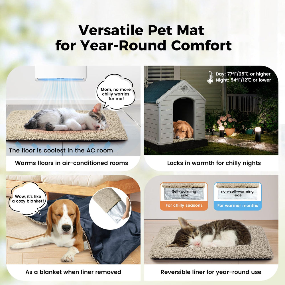 Miguel dog bed mat self-heating removable cover for easy cleaning.