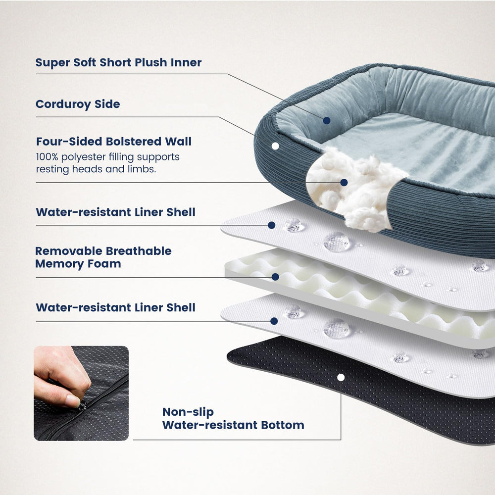 Miguel orthopedic bed with washable cover for easy cleaning and maintenance