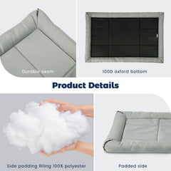Miguel Oxford Ripstop Bed placed inside a metal crate for cozy containment.