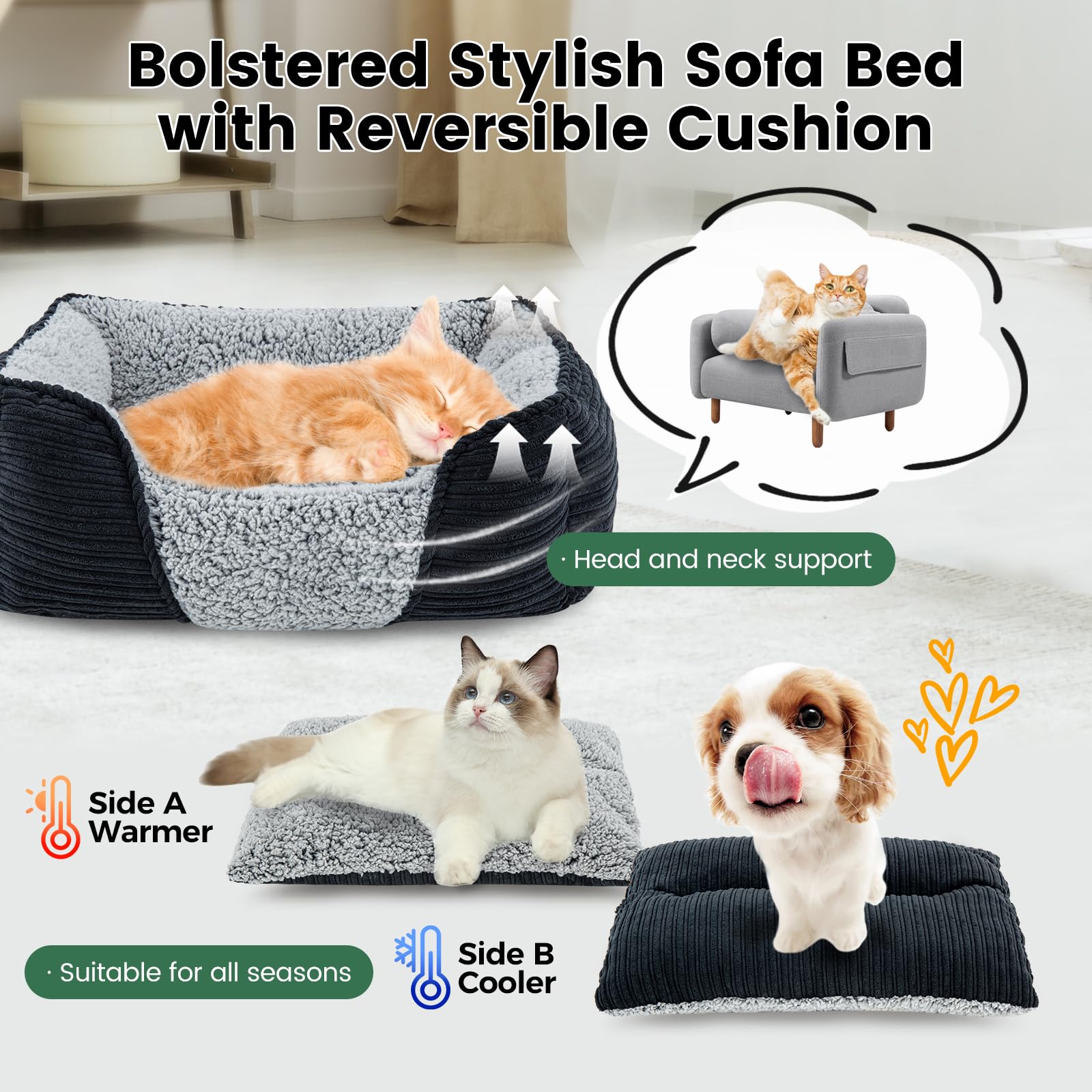 Miguel bed with anti-slip bottom to keep it in place on floors.