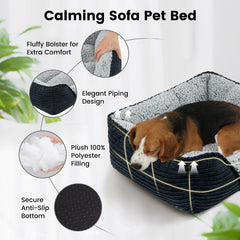 Miguel washable cat bed with side bolster for cozy lounging.
