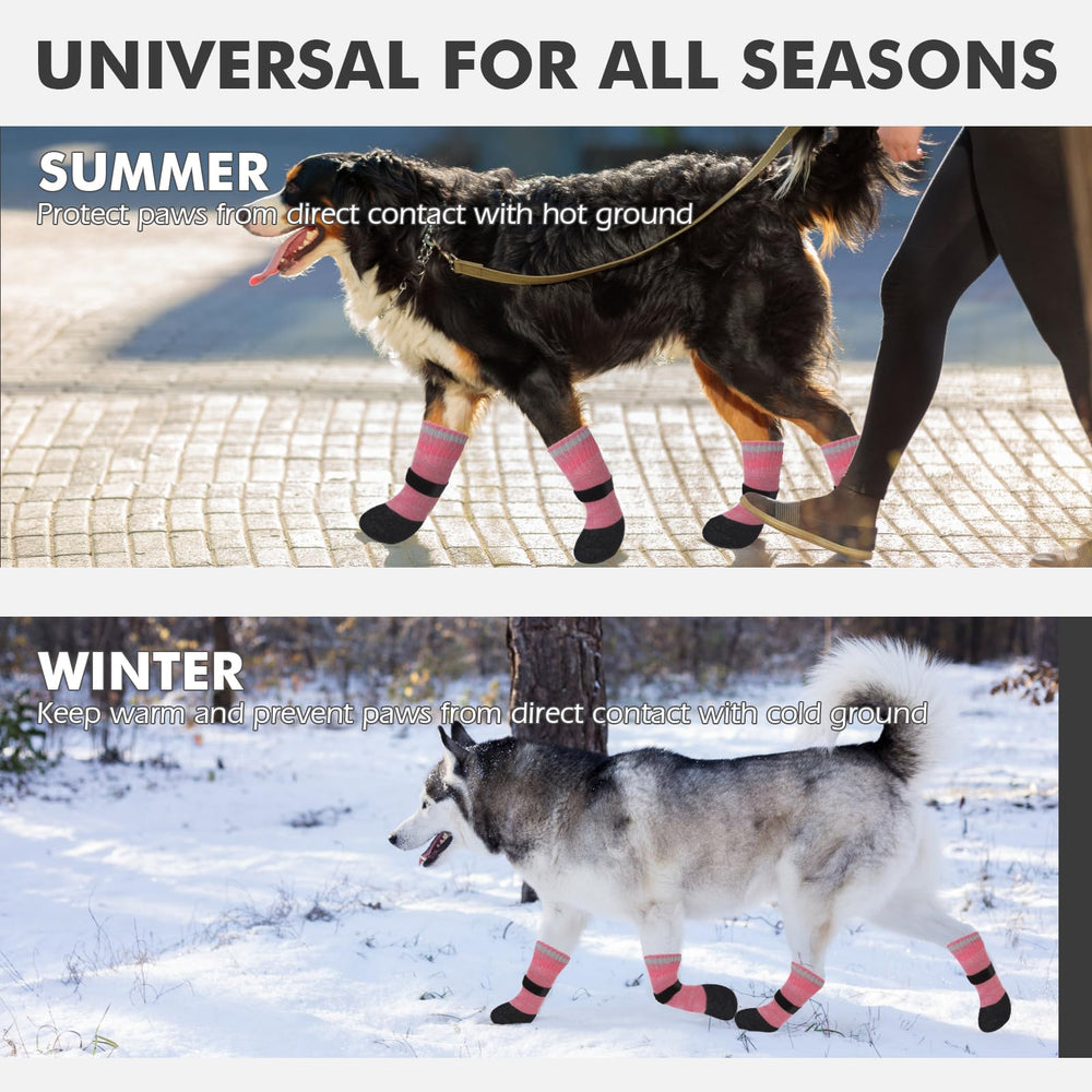 Mihachi anti-slip dog socks four-pairs pack, replaceable and practical for busy households.
